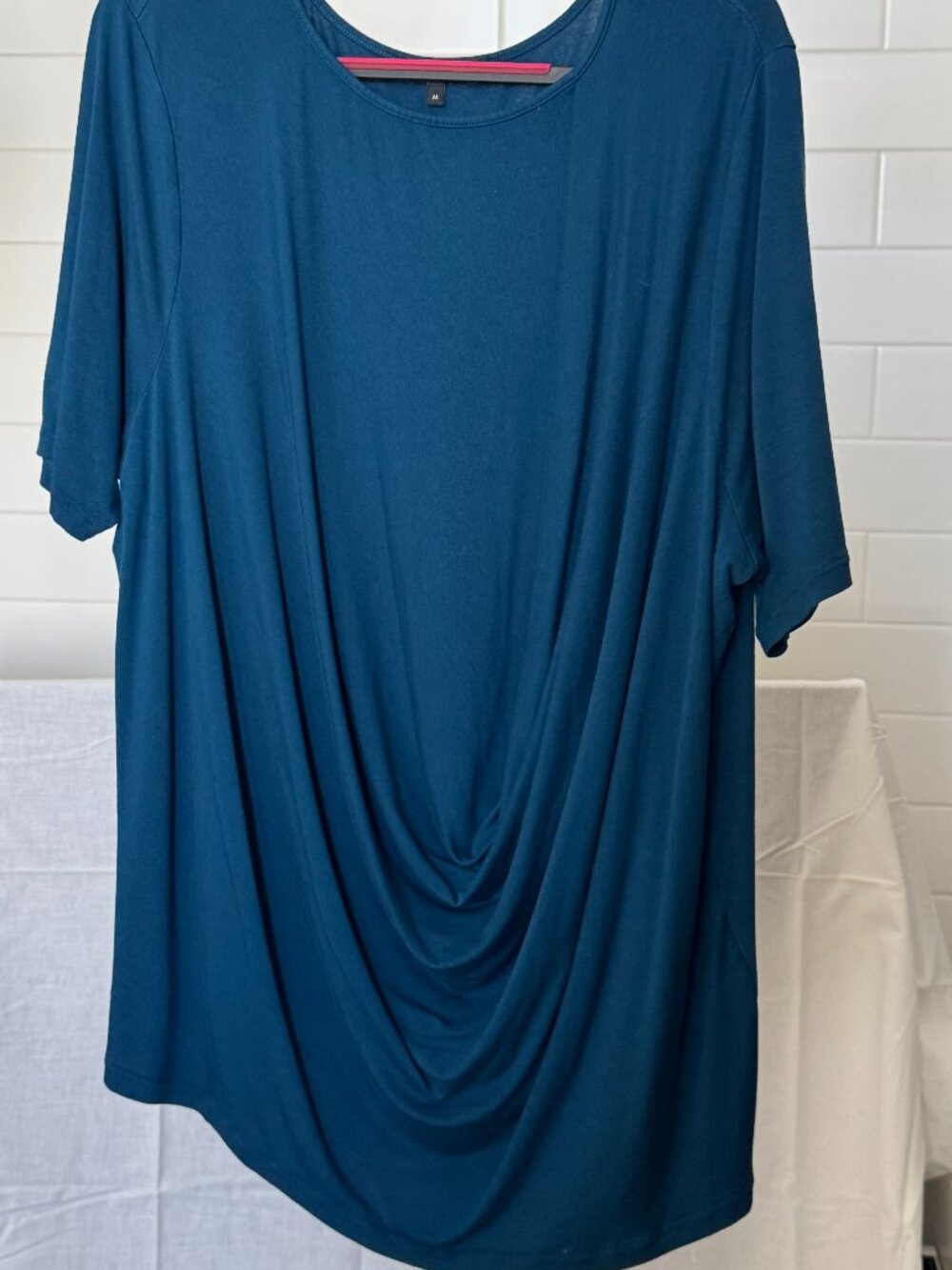 GUC Universal Standard Draped Front Jersey Shirt Blue US M (18-20)